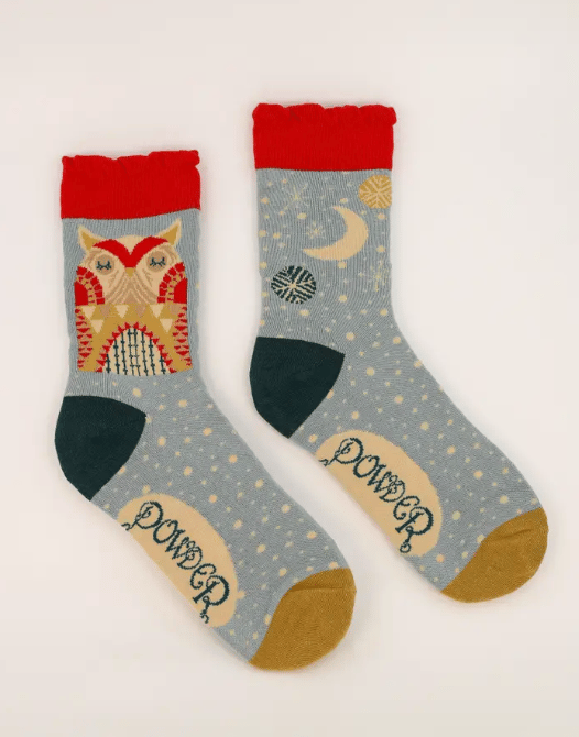 Image of Owl By Moonlight in Ice Crew Socks