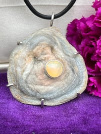 Image 2 of Opal Rose ~ Ethiopian Opal and Natural Chalcedony Rose Necklace, Set in Sterling Silver