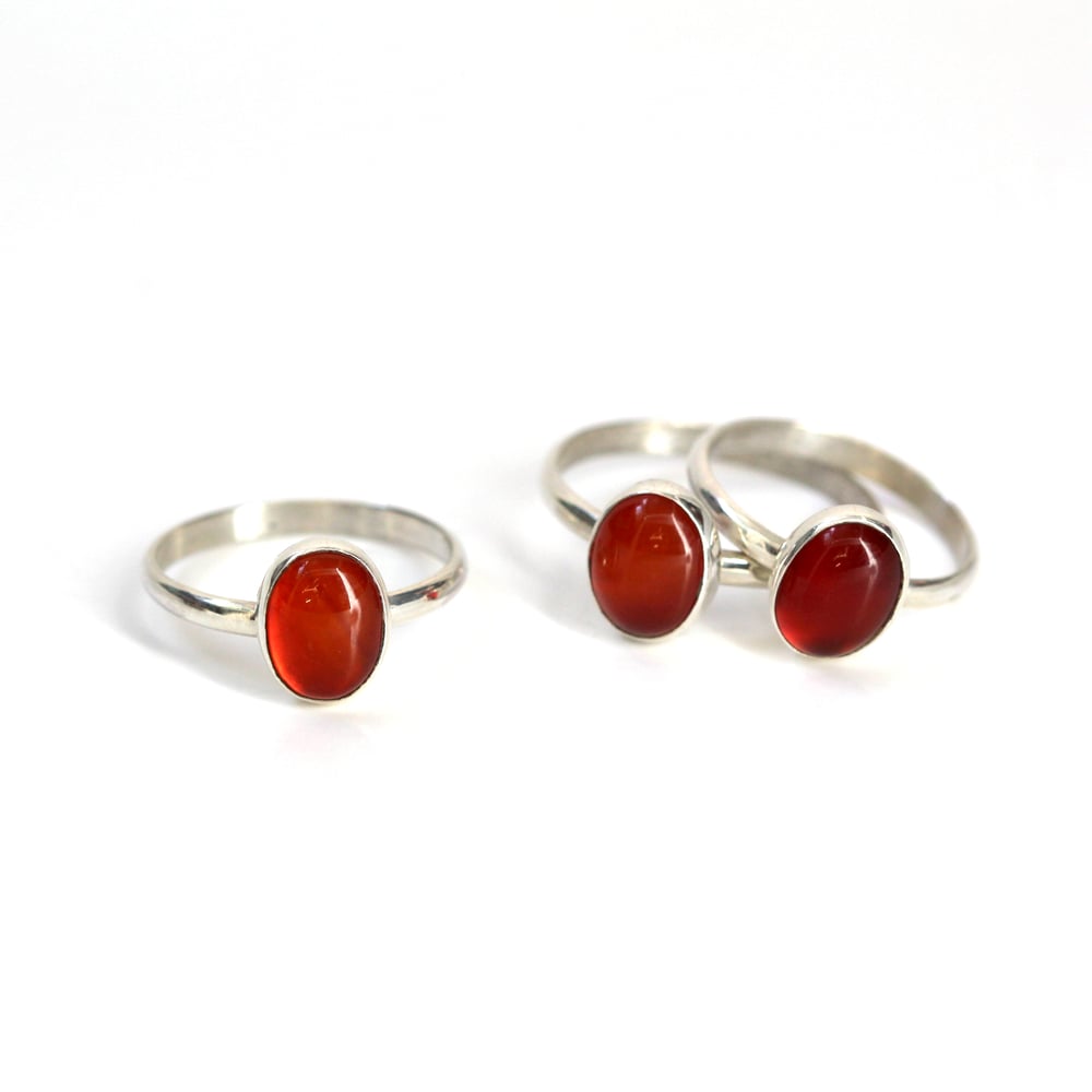 Carnelian Sterling Silver Ring