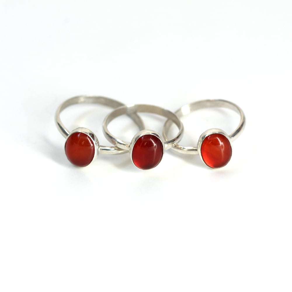 Carnelian Sterling Silver Ring