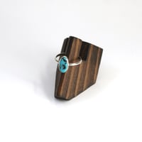 Image 3 of Kingman Turquoise Sterling Silver Ring - Size 8