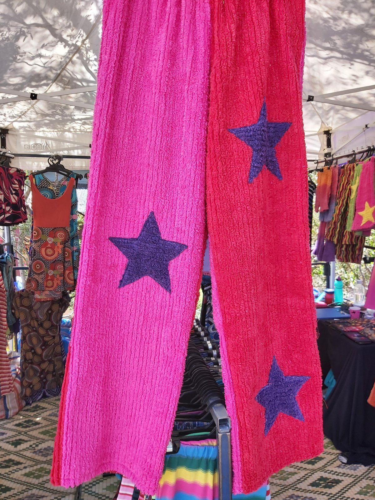 Image of Red/pink Chenille star pants