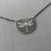 Sterling Silver Dragonfly Semicircle Necklace