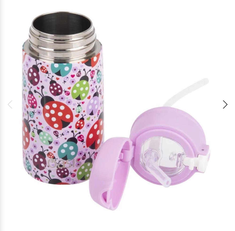 Oasis Insulated Drink Bottle with Sipper 400mls Lovely Ladybugs