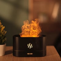 2022 New Flame Humidifier / Diffuser 180ml Aroma Diffuser with Flame Night Light USB Ultrasonic Mist