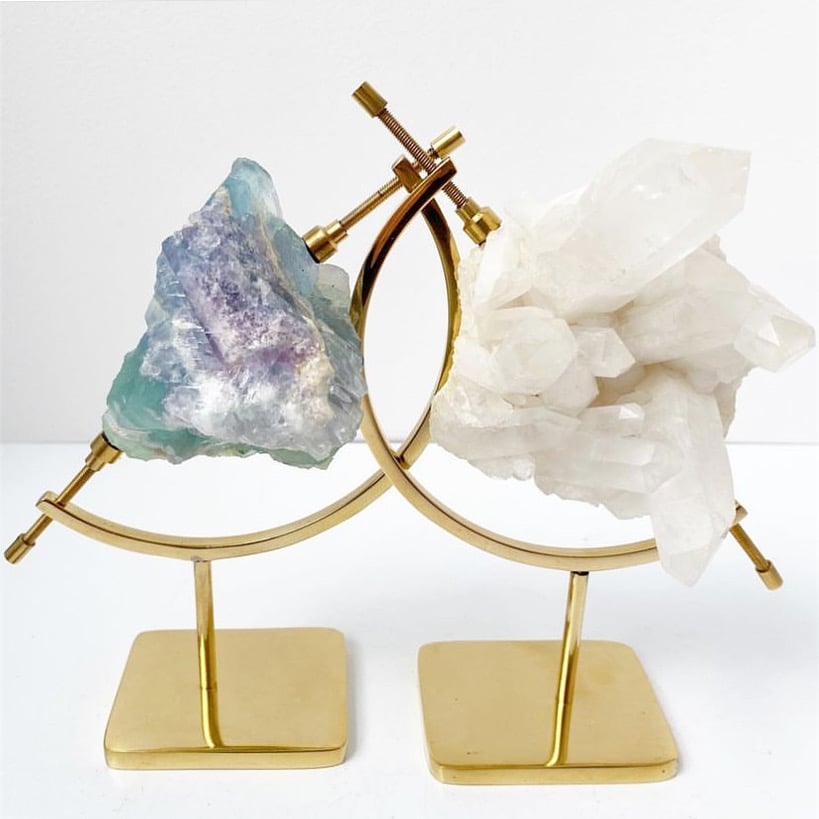 Image of Tricolor Fluorite no.21 + Brass Arc Stand