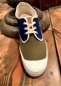 Image 1 of VEGANCRAFT tricolor canvas plimsoll sneaker made in Slovakia 