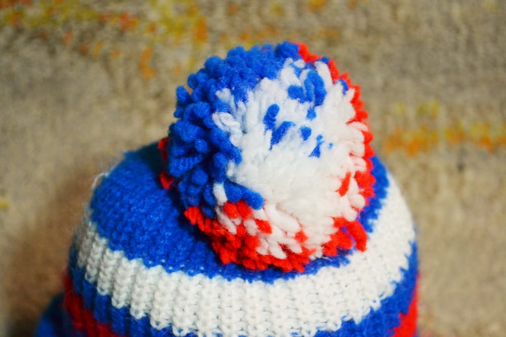 Image of Vintage 1980 Lake Placid Winter Olympic Games Knit Pom Beanie