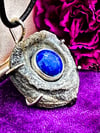  I Love You to the Moon ~ Lapis Lazuli & Natural Chalcedony Necklace, Sterling Setting