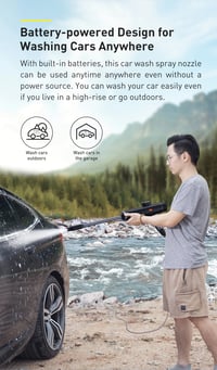 Image 4 of Baseus Electric Car Washer Gun High Pressure Cleaner Foam Nozzle For Auto Cleaning Care Cordless Pro