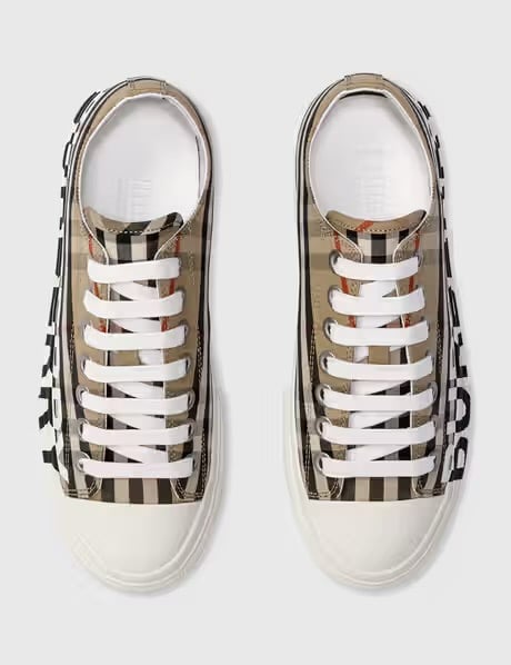 Burberry Logo Print Vintage Check Cotton Sneakers