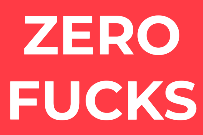 165. 0 Fucks Sticker