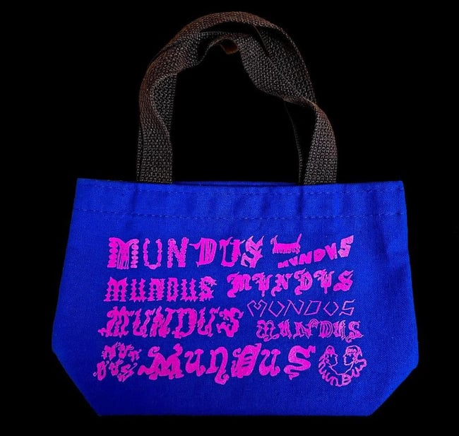 Tiny tote blue brown and pink! 