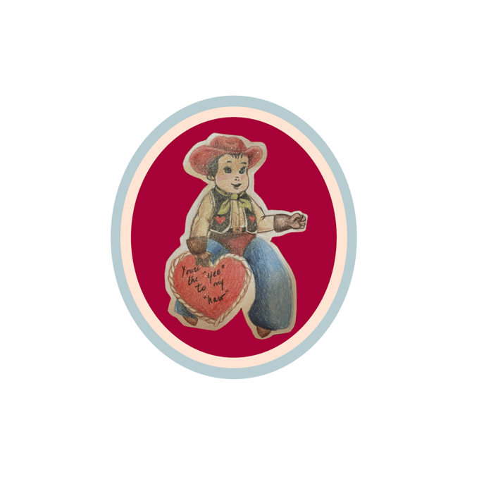 Image of Yee to my Haw Retro Cowboy Sticker 2"x2.5"