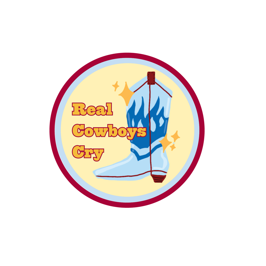 Image of Real Cowboys Cry 3" Vinyl Sticker