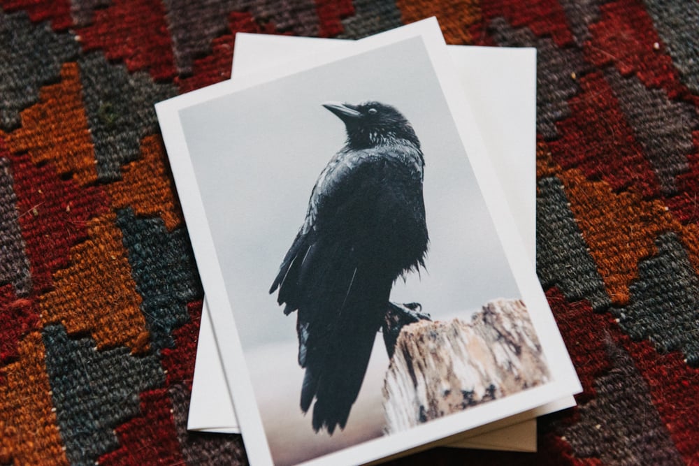Image of crow greeting card