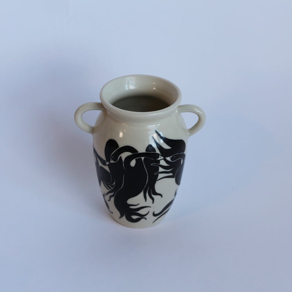 Image of Swan Dance Wide Mouth Vase
