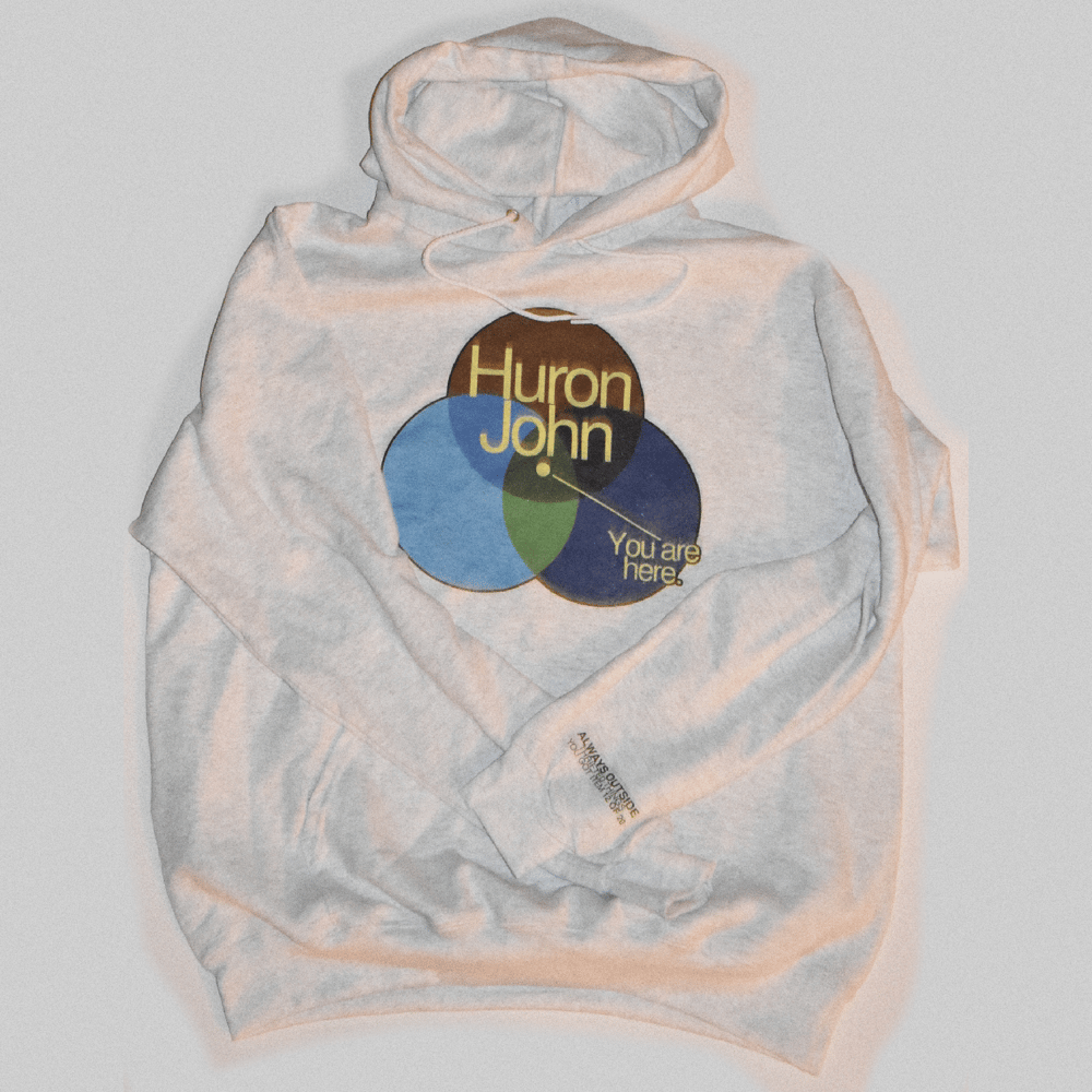 HANDPRINTED "YOU ARE HERE" HOOD