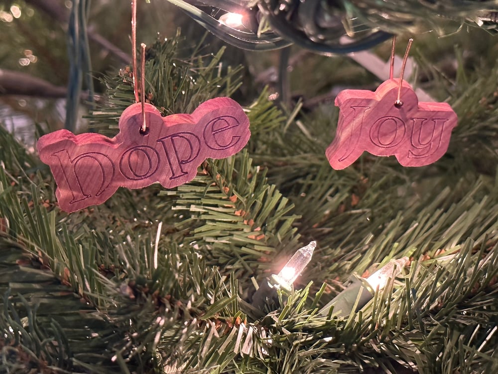 Advent Wooden Ornaments (Set of Four)