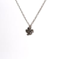 Image 1 of 4-Leaf Clover Charm Sterling Silver Necklace