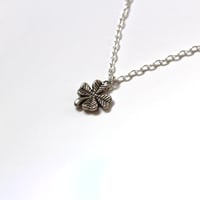 Image 2 of 4-Leaf Clover Charm Sterling Silver Necklace