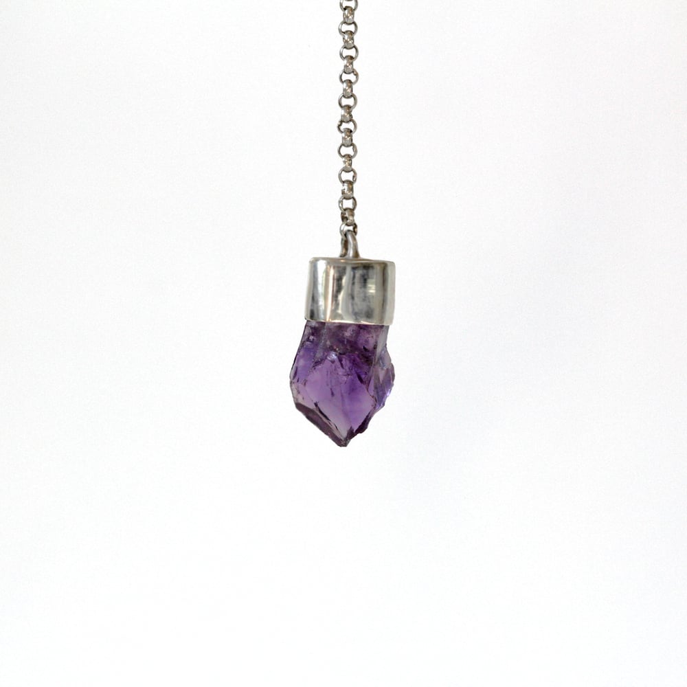 Amethyst Y-Drop Sterling Silver Necklace