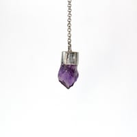 Image 3 of Amethyst Y-Drop Sterling Silver Necklace