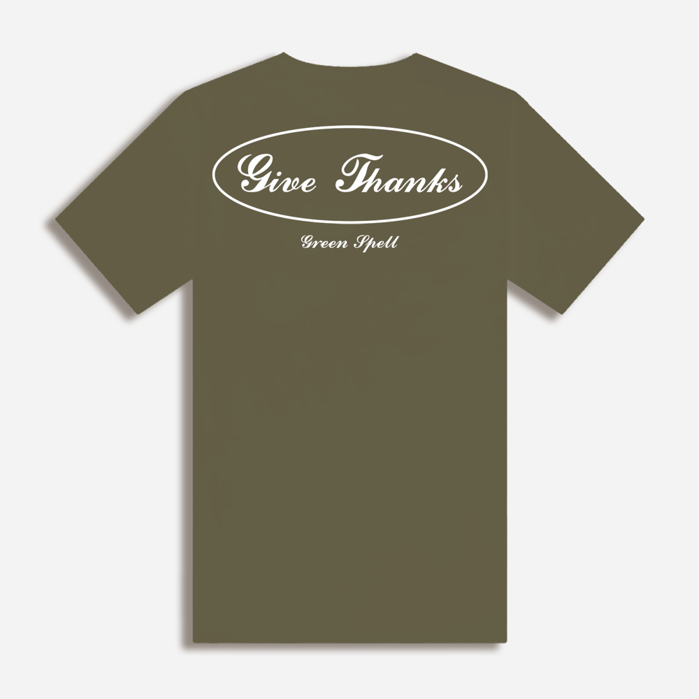 Give Thanks Tee - Military Green