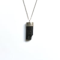 Image 4 of Black Tourmaline (Schorl) Sterling Silver Crystal Necklace