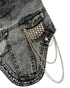 Studs + Chains Acid Wash - L