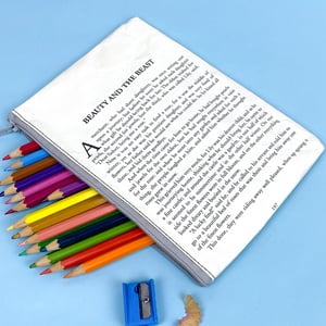 Image of The Brothers Grimm Fairy Tales, Beauty and the Beast Book Page Pencil Case 