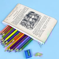 Alice in Wonderland Tweedledum and Tweedledee Book Page Pencil Case 
