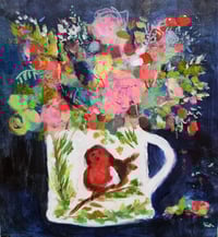 Robin Teacup Posy 