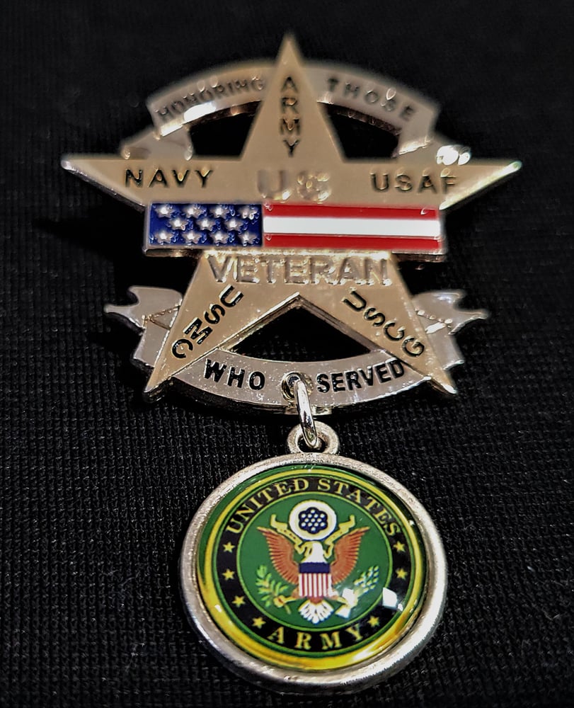 Image of Vietnam Veteran All Veteran Army US Veteran Pin