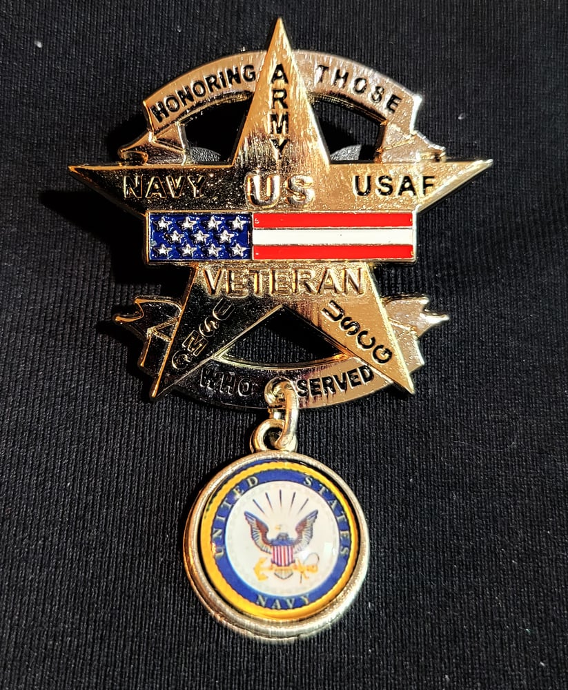 Image of Vietnam Veteran All Veteran Navy US Veteran Pin