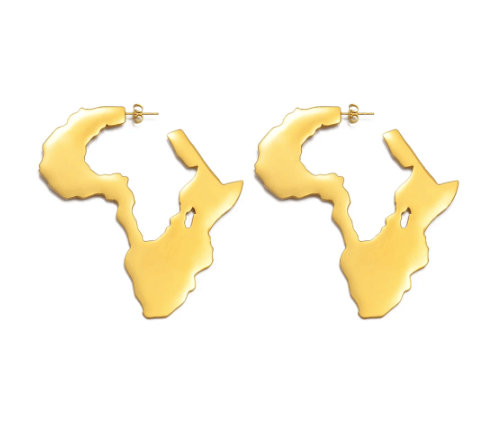 Image of Large Africa Map Earrings