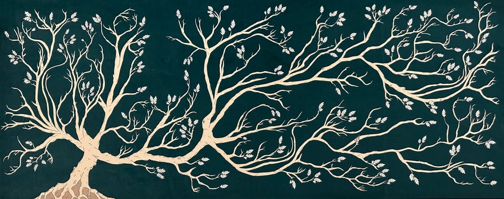 Image of Black Family Tree Tapestry Velvet for Board Making