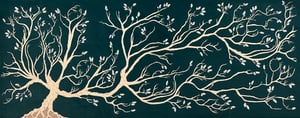 Black Family Tree Tapestry Velvet for Board Making