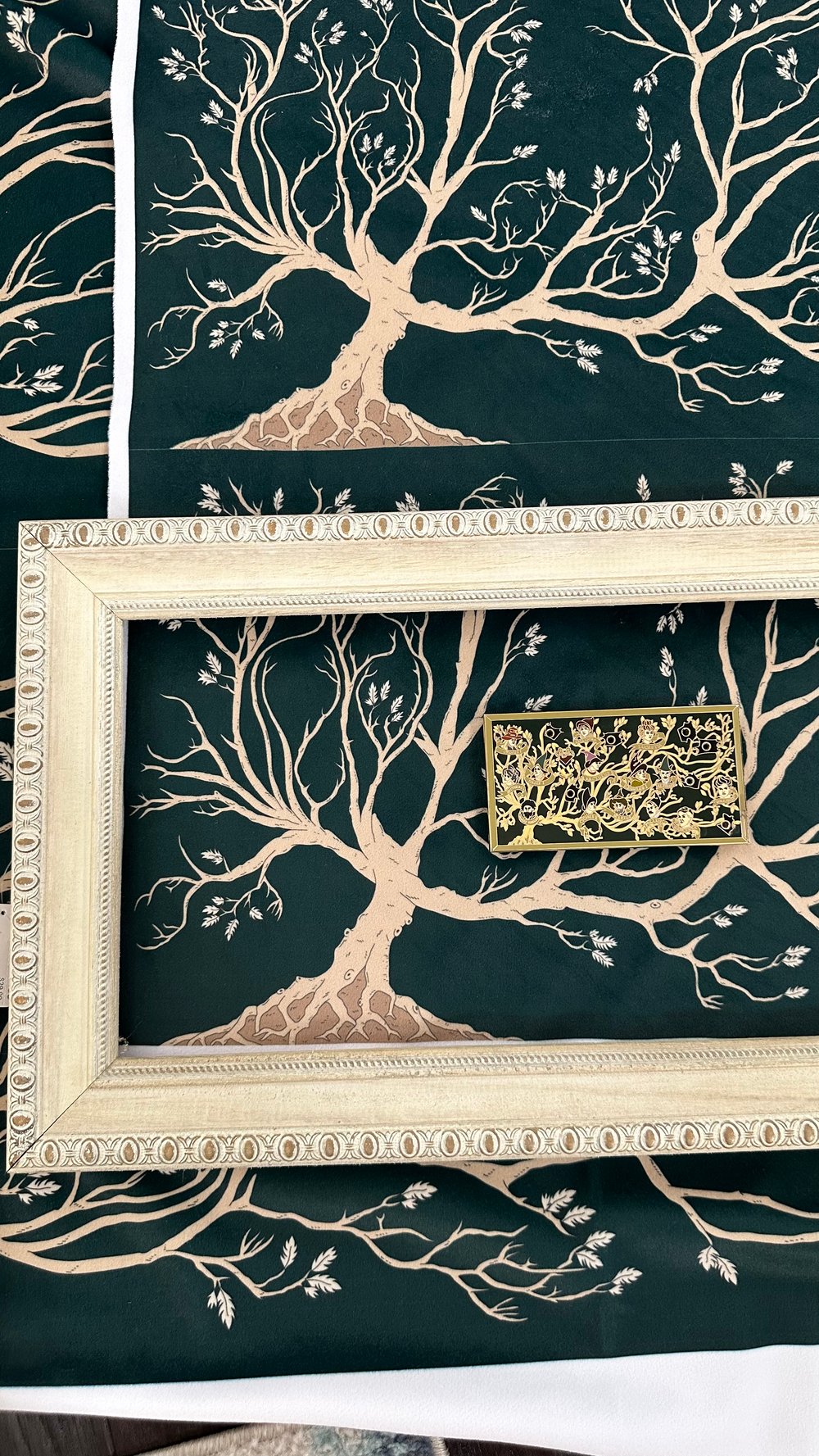 Image of Black Family Tree Tapestry Velvet for Board Making