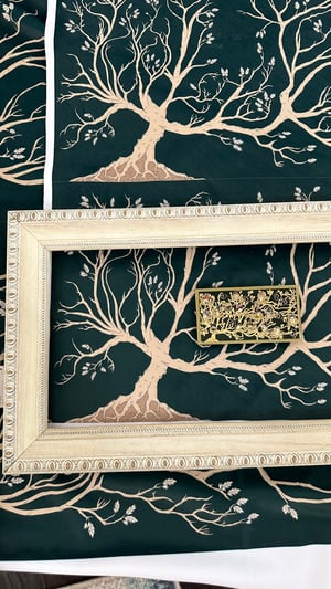 Black Family Tree Tapestry Velvet for Board Making