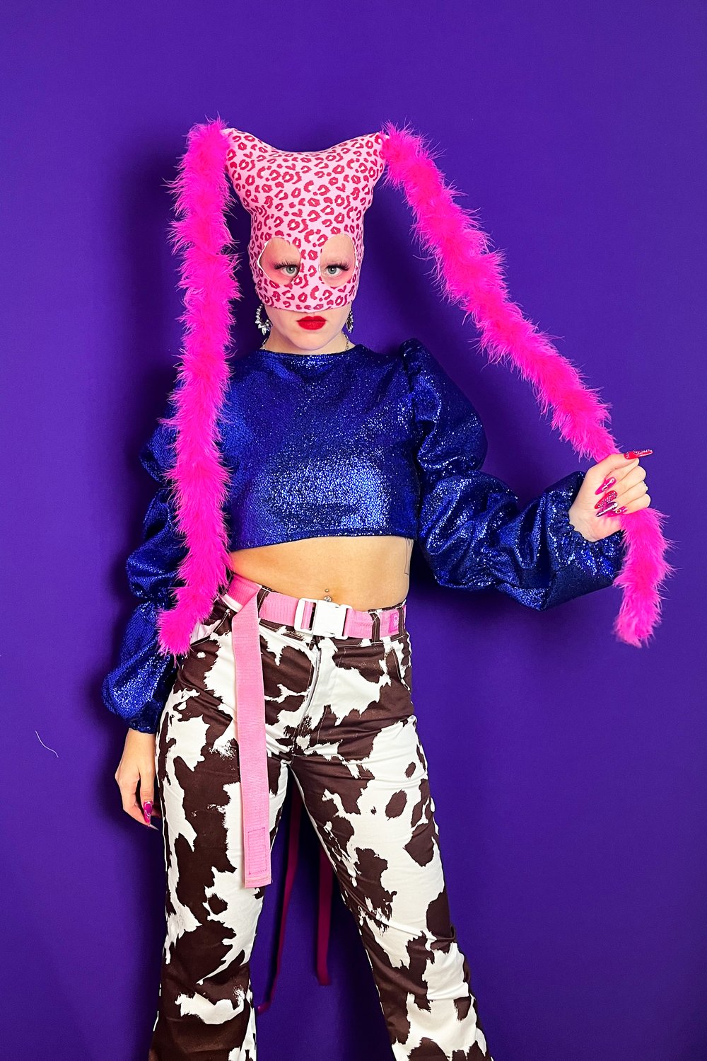 Image of Blue Shine Ribbon Top