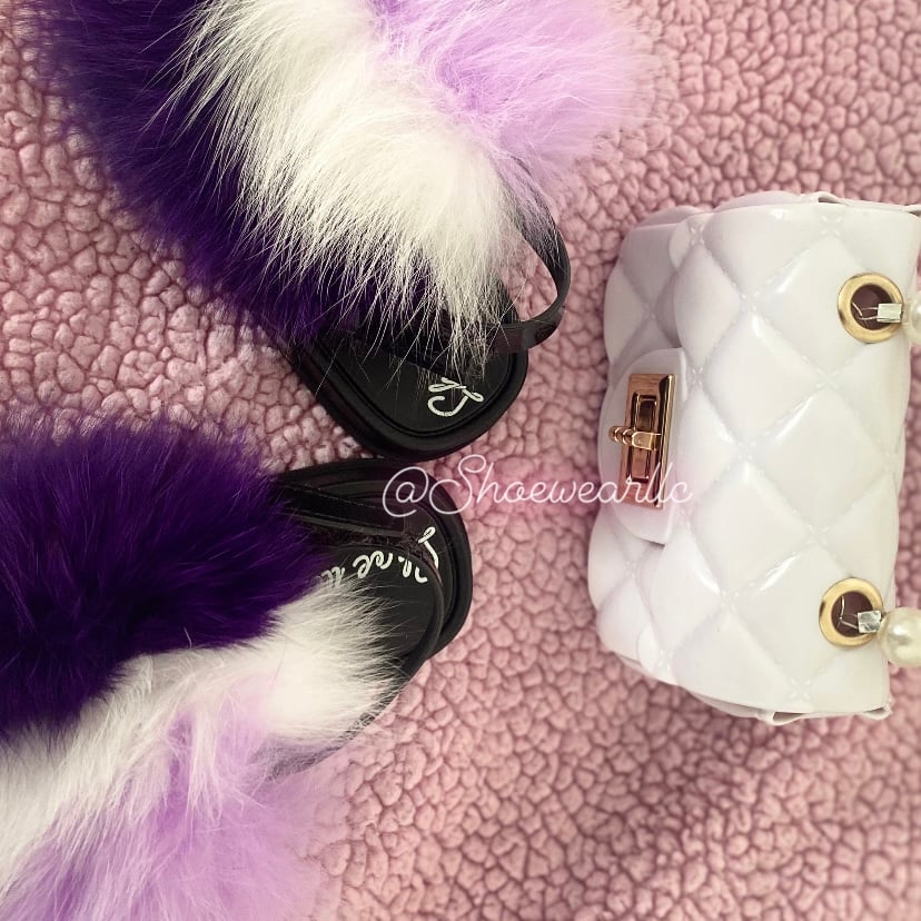 Image of Purple kids fur slides  ( All Different Colors)