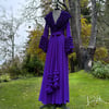 Passionate Purple Sheer Ruffled "Dominique" Dressing Gown FINAL CLEARANCE SALE! Was $300, now $99.99