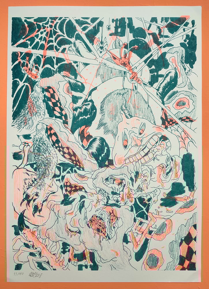 Image of 🕸️Lithuarachnid' Duotone Risograph Print