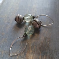 Image 2 of Soft + Earthy Laurel Green Beaded Earrings