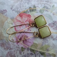 Image 1 of Yummy Lemon-Lime Jade Earrings  