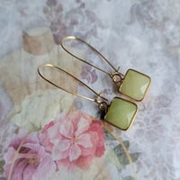 Image 4 of Yummy Lemon-Lime Jade Earrings  