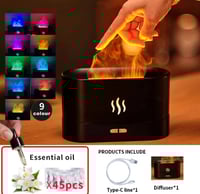 Colorful Flame Air Aroma Diffuser Humidifier, Upgraded 7 Flame Colors Noiseless Essential Oil Diffus