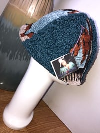 Image 2 of H.O.D. Bucket Hat Ice Blue & Copper Textured Linen Velvet W/Reversible Washed Denim Side