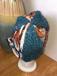 Image 3 of H.O.D. Bucket Hat Ice Blue & Copper Textured Linen Velvet W/Reversible Washed Denim Side